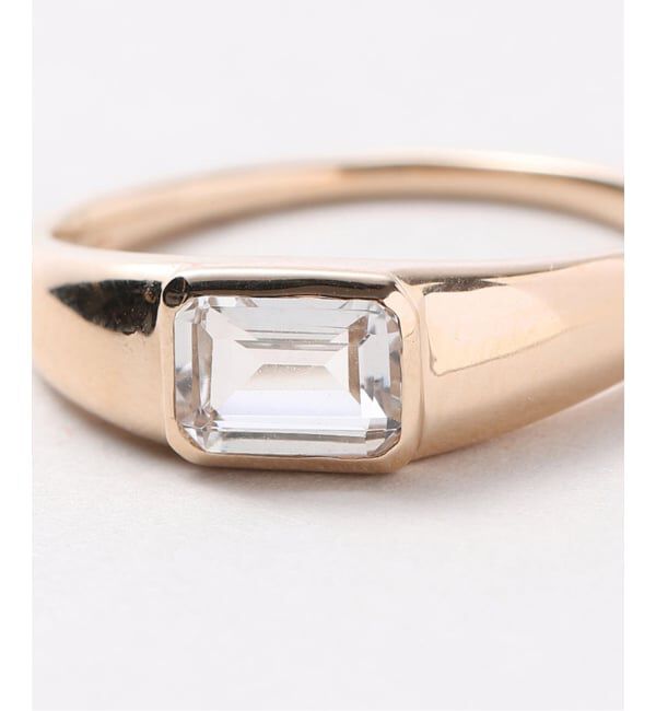 Lilas by Spick&Span「《予約》ホワイトトパーズバゲットワイドリング K10」|リング|