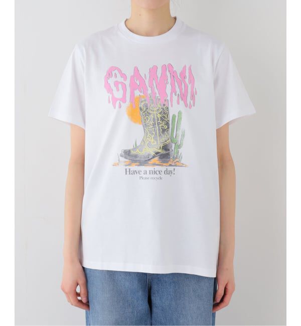 U by SPICK&SPAN「GANNI / ガニー Basic Cotton Jersey T-shirt Boots」|Tシャツ・カットソー|