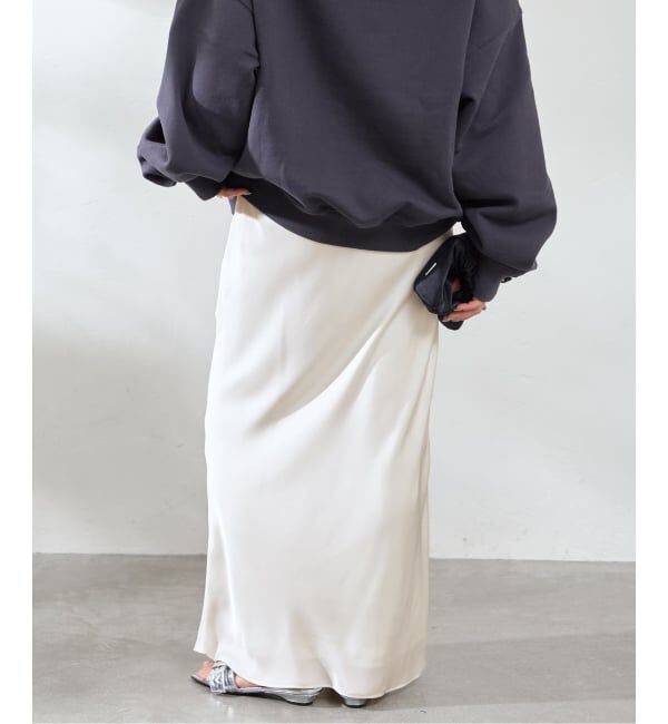 U by SPICK&SPAN「《追加》サテンロングスカート」|スカート|