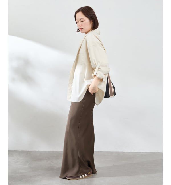 U by SPICK&SPAN「《追加》サテンロングスカート」|スカート|