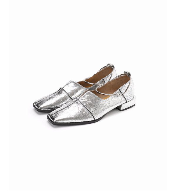  「《追加》GRISEレザースクエアクロスシームアンクルフラット」|その他|