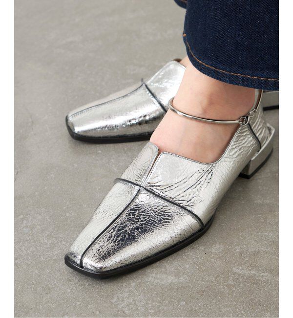  「《追加》GRISEレザースクエアクロスシームアンクルフラット」|その他|