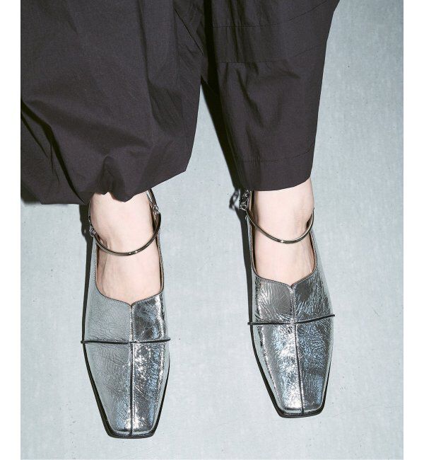  「《追加》GRISEレザースクエアクロスシームアンクルフラット」|その他|