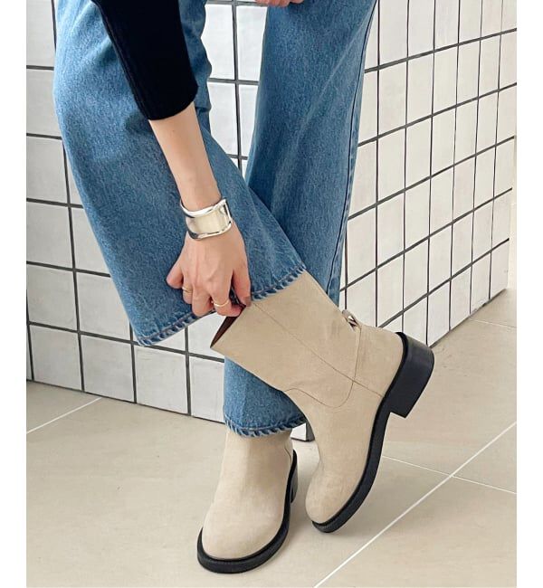  「《WEB限定》Le decore / ル デコレsuede ブーツ」|ロングブーツ|ベージュ