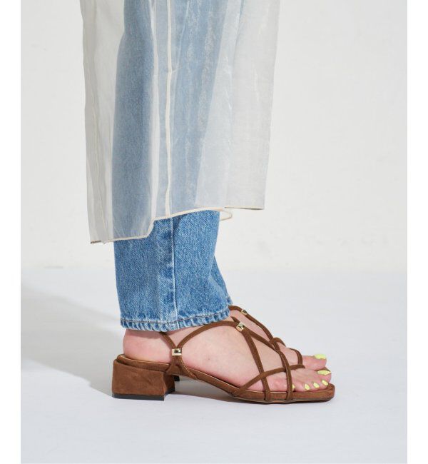  「GRISE3.5cmクロスメタルストリングサンダル」|サンダル|