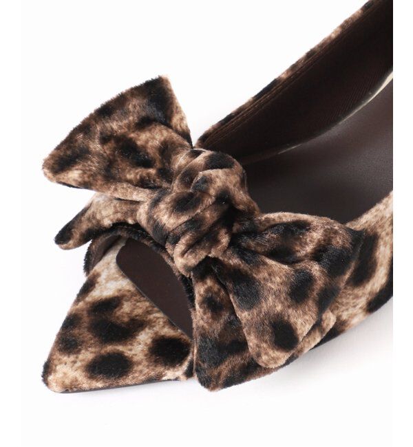  「3.5cmポインテッドリボンオープントゥパンプス」|パンプス|