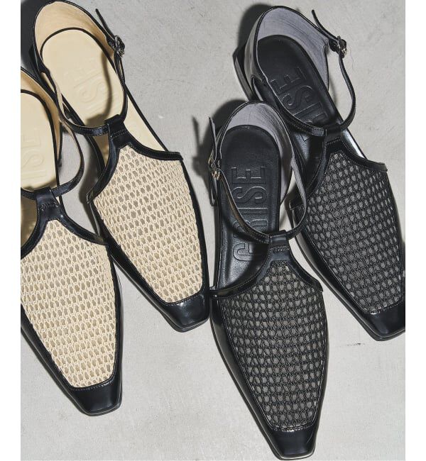 GRISE「《予約》GRISEナロースクエアコンビTストラップセパレートフラット」|その他|