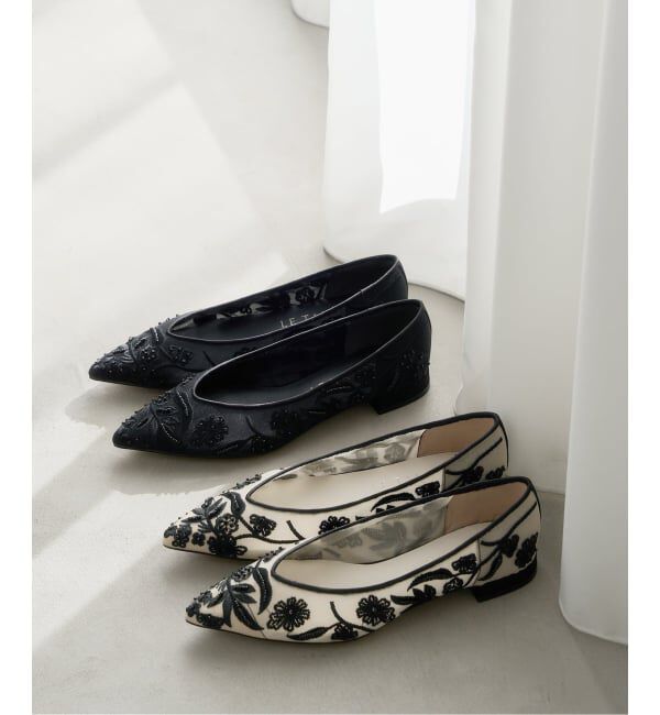  「《予約》ポインテッドフラワーエンブロイダリーフラット」|その他|