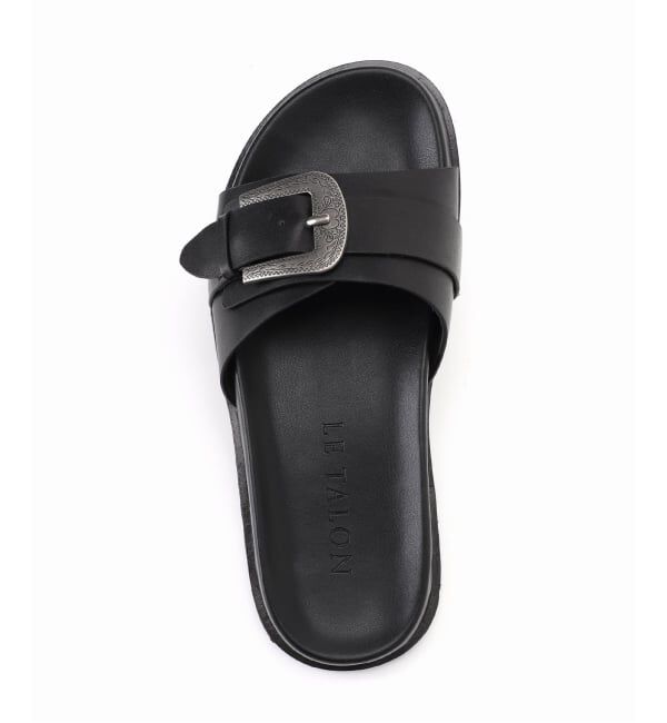  「《予約》レザーベルトバックルスライダー」|サンダル|