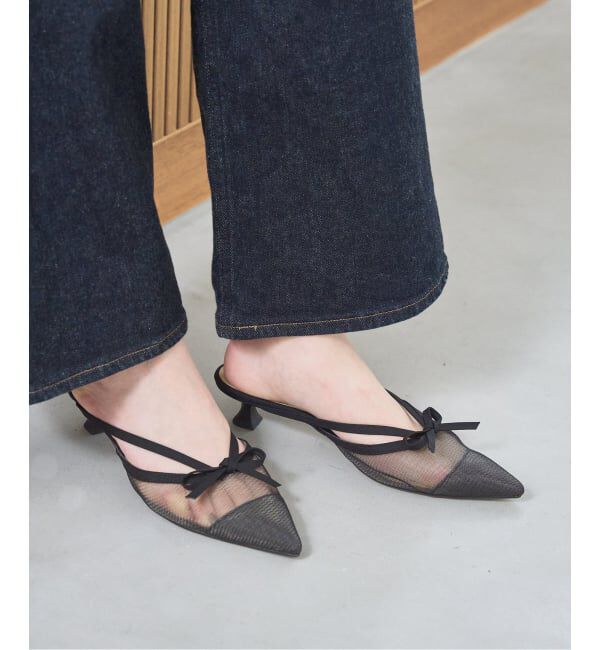  「《追加予約》3.5cmシアーリボンミュール」|パンプス|