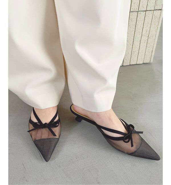  「《追加予約》3.5cmシアーリボンミュール」|パンプス|