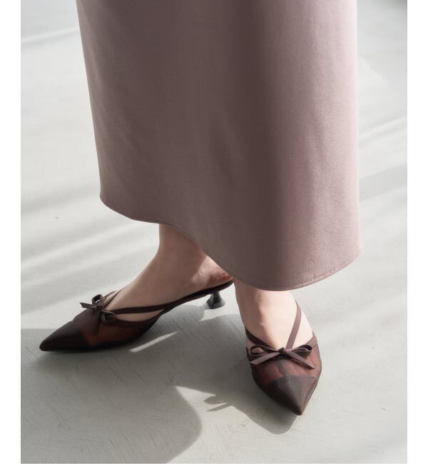  「《追加予約》3.5cmシアーリボンミュール」|パンプス|