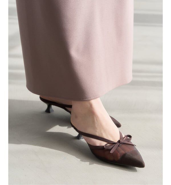  「《追加予約》3.5cmシアーリボンミュール」|パンプス|