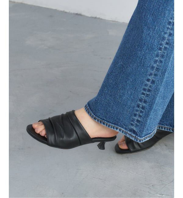  「《予約》4cmオブリークギャザーミュールサンダル」|サンダル|