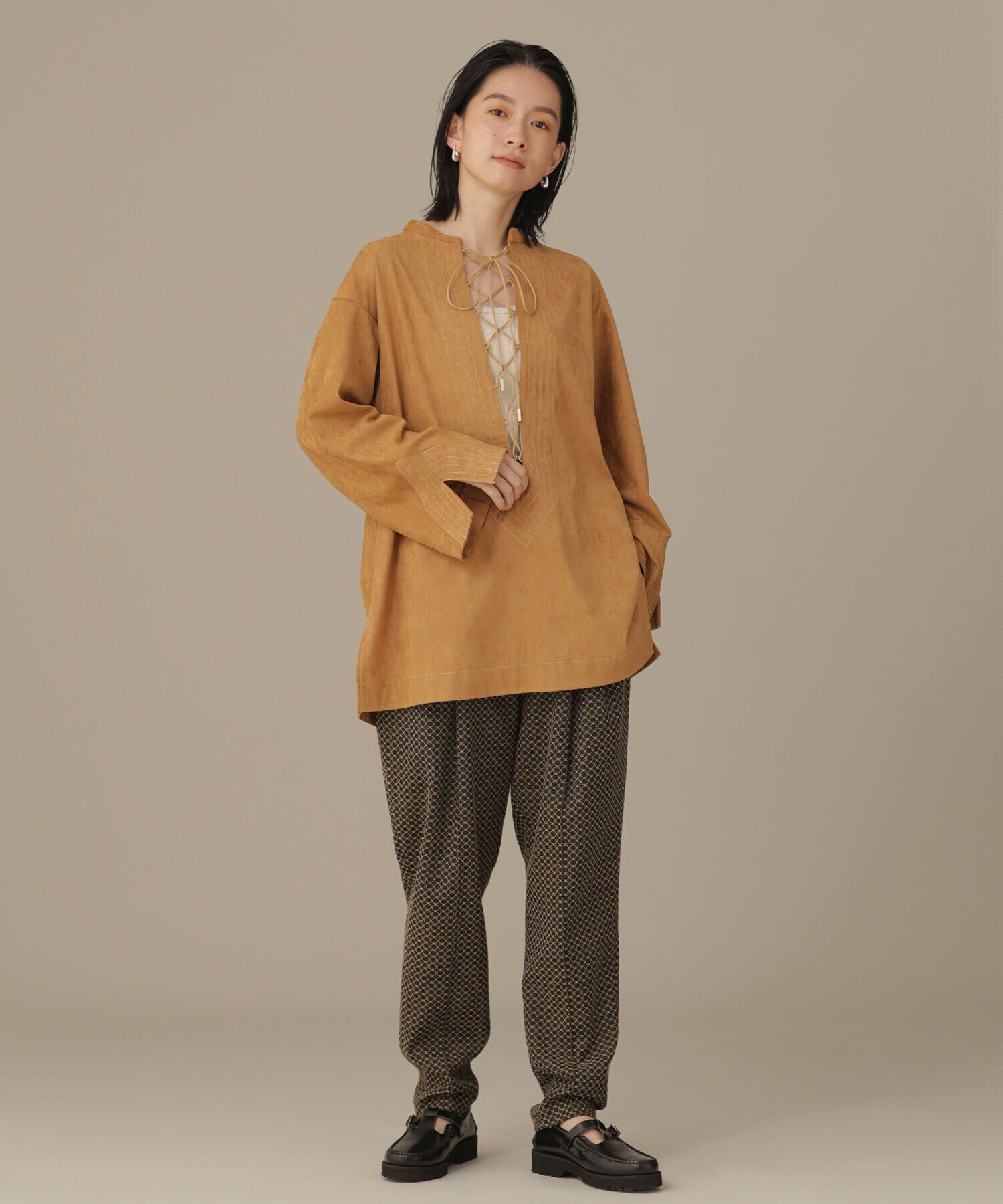 nano･universe「LB.03/レースアップカフタンブラウス」|シャツ・ブラウス|