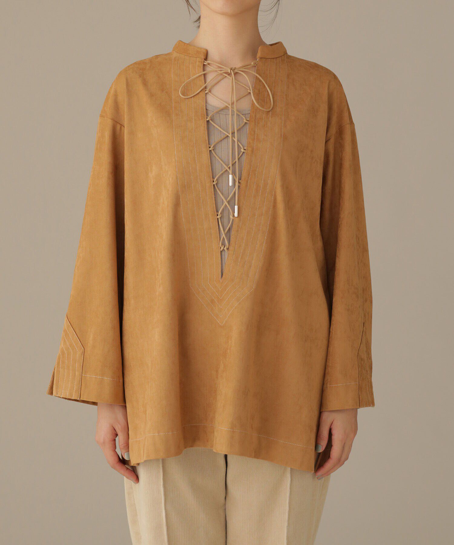 nano･universe「LB.03/レースアップカフタンブラウス」|シャツ・ブラウス|