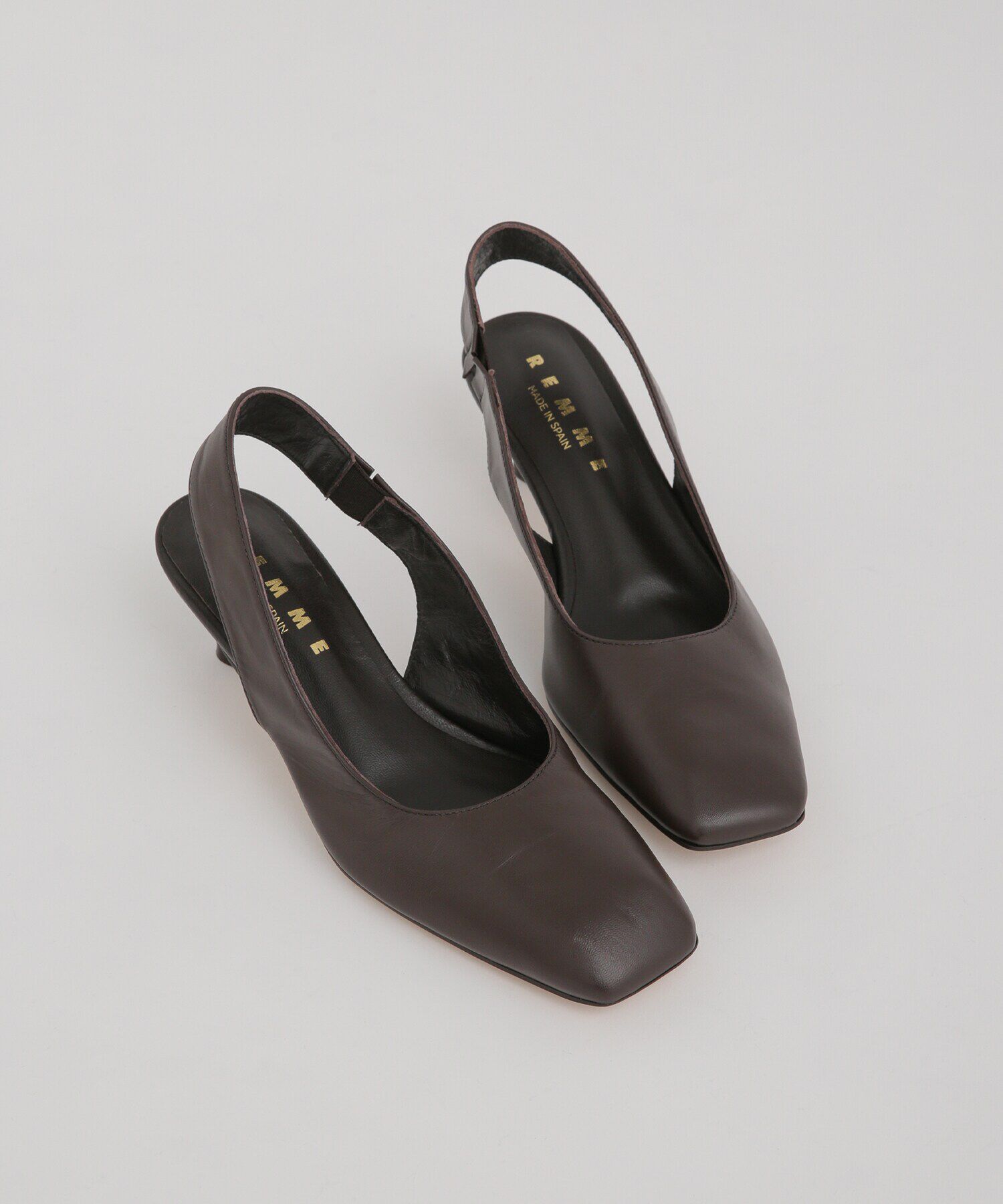 nano･universe「REMME/スクエアトゥバックストラップパンプス」|ビジネス・ドレスシューズ|D.ブラウン2
