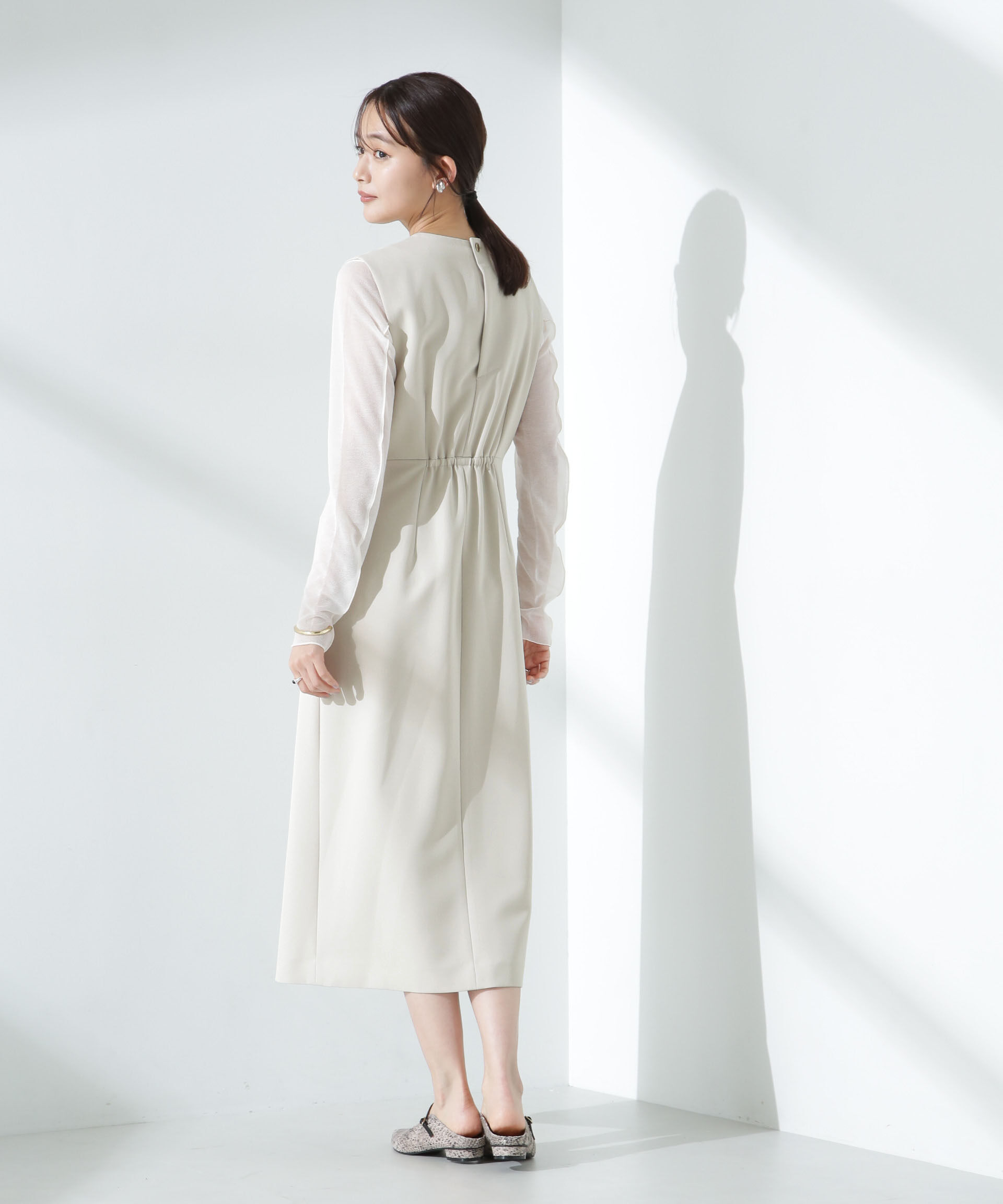 nano･universe「デイリーファンクション Vネックタックワンピース(セットアップ可)」|ワンピース|