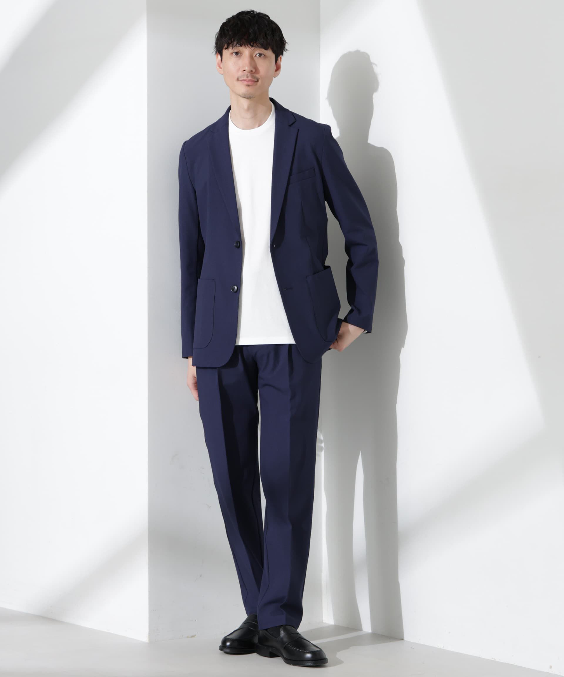 nano･universe「ドライストレッチ セットアップ」|スーツ|ネイビー