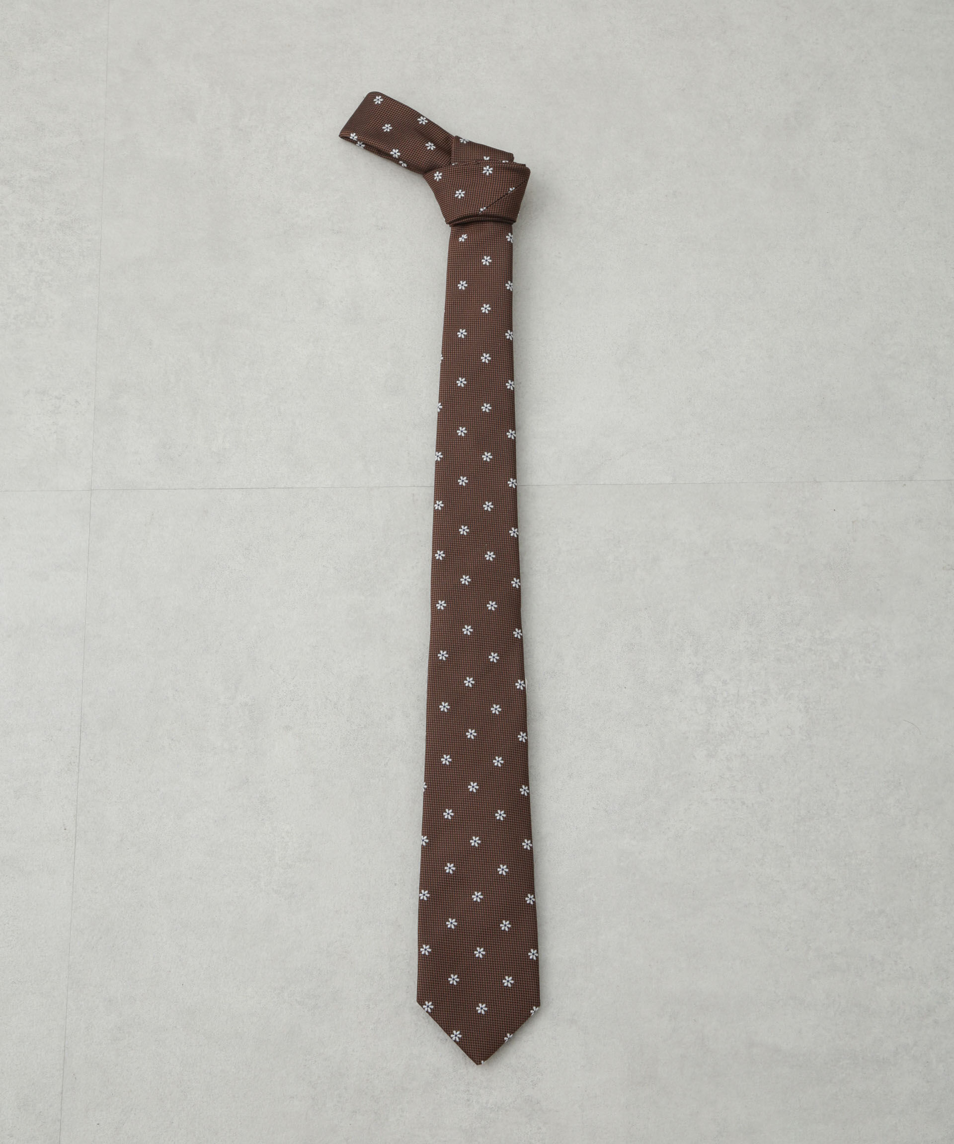 nano･universe「京都ウォッシャブルフラワーモチーフネクタイ」|ネクタイ・蝶ネクタイ|ブラウン