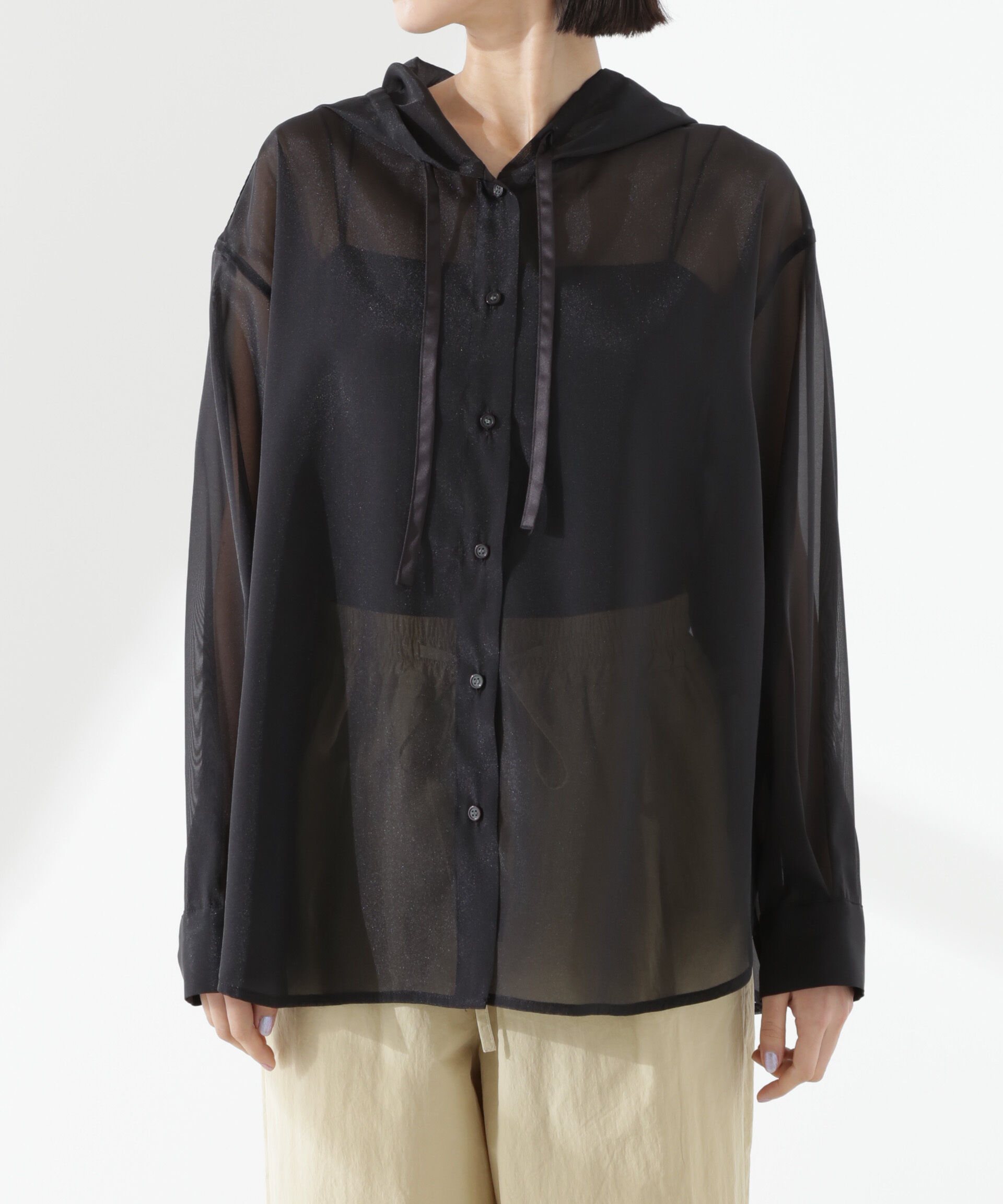 nano･universe「シアーフードシャツ」|シャツ・ブラウス|