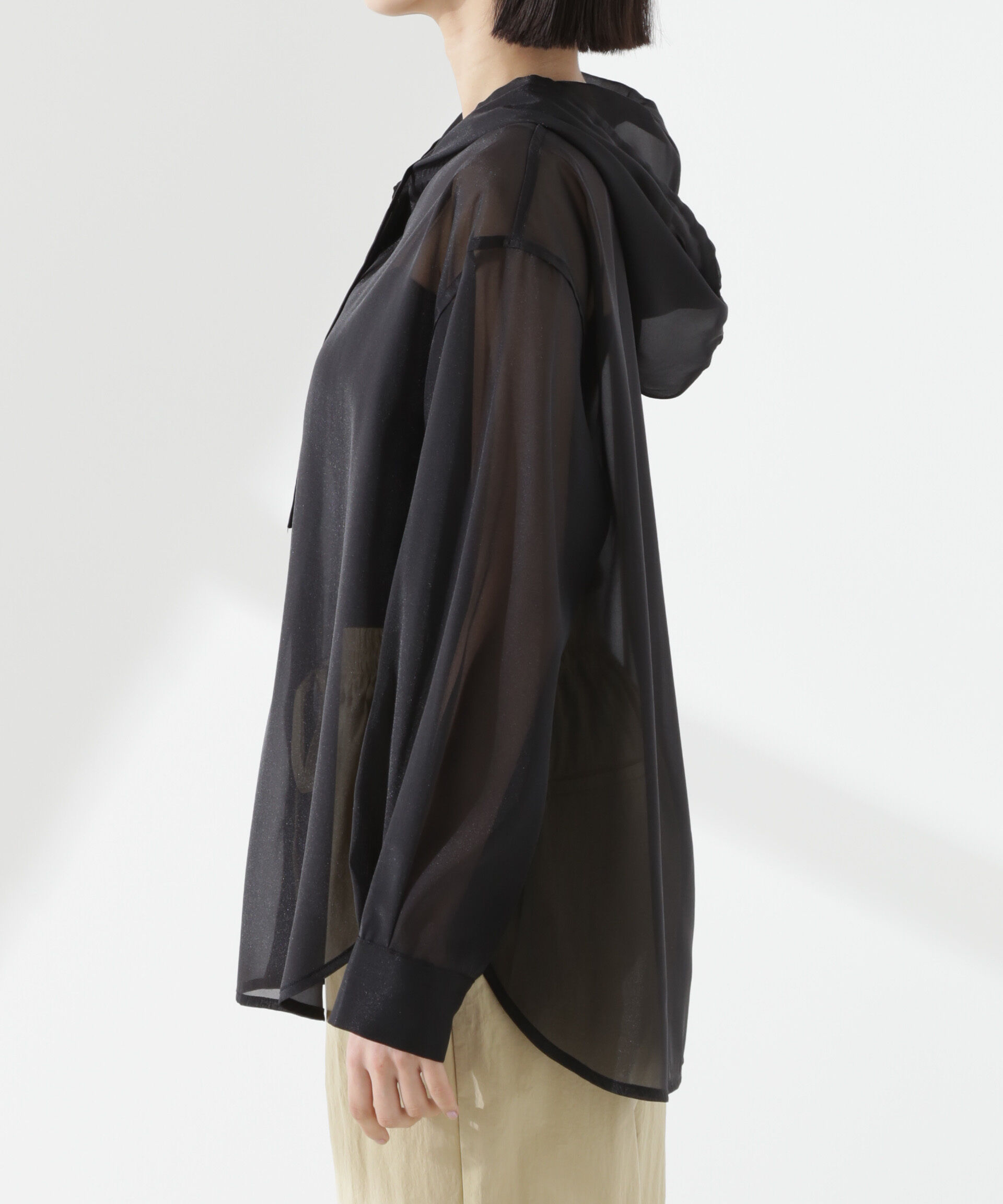 nano･universe「シアーフードシャツ」|シャツ・ブラウス|