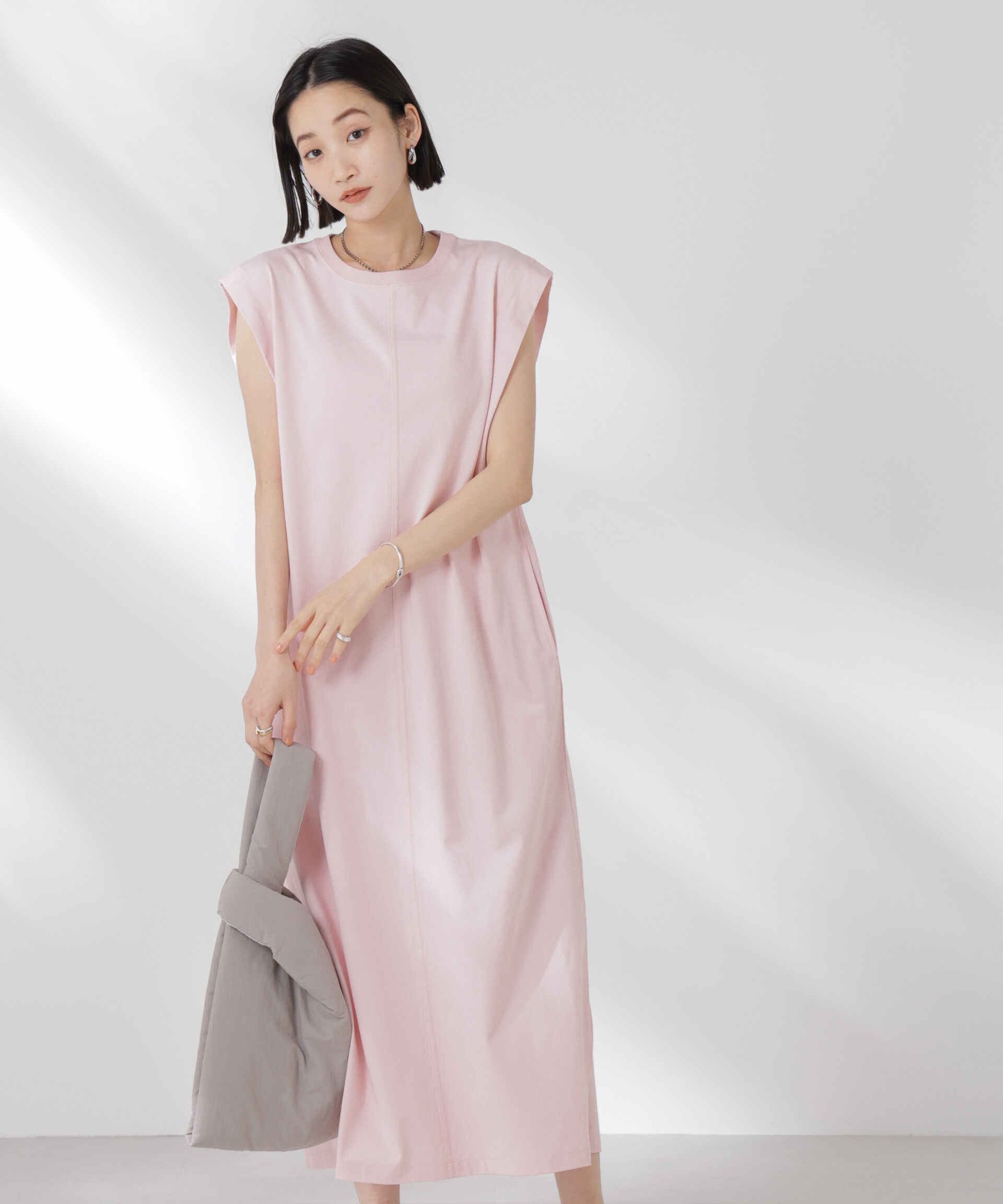 nano･universe「STORATECH 機能素材タックスリーブカットワンピース」|ワンピース|