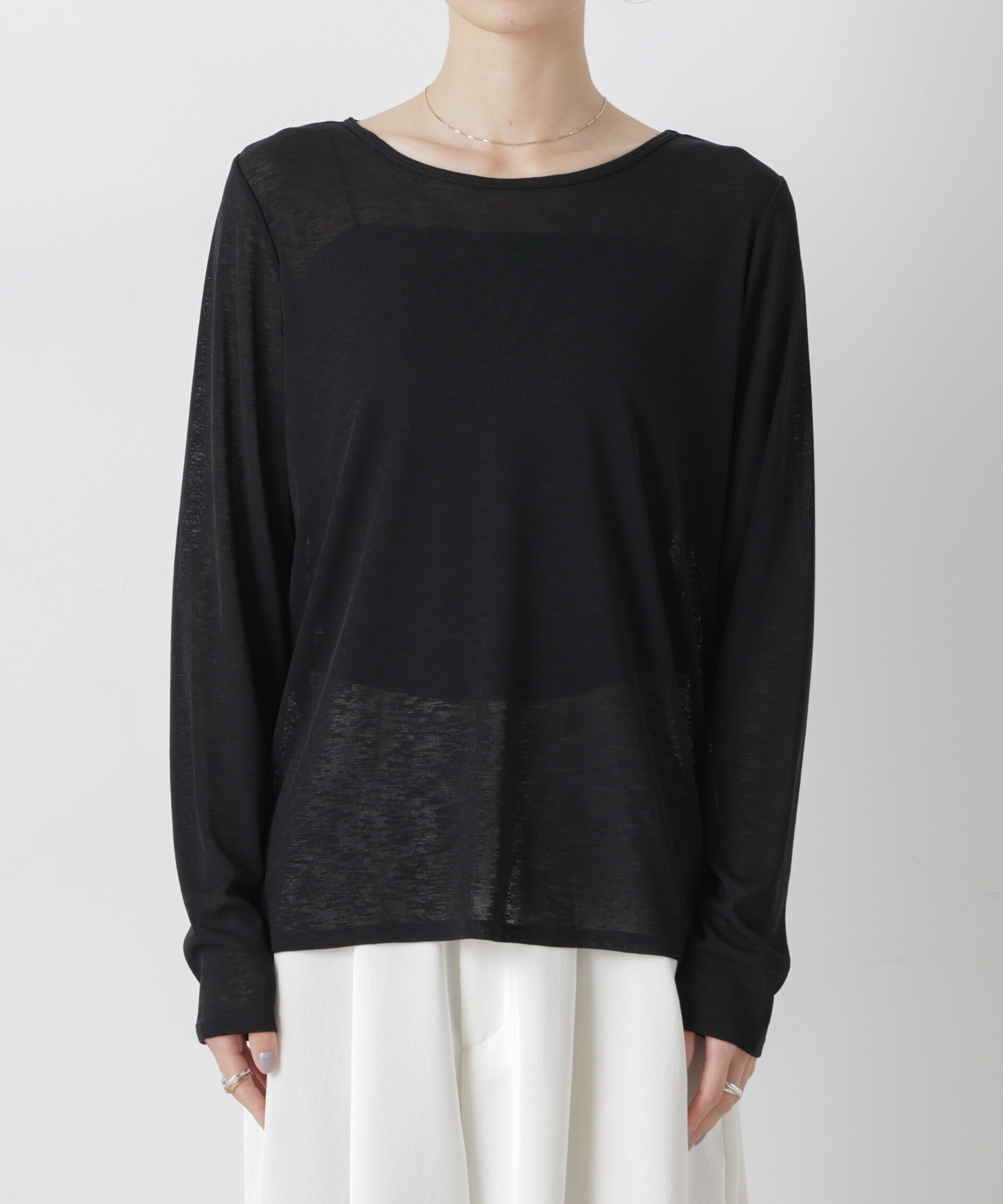 nano･universe「スラブシアーロングスリーブTシャツ」|Tシャツ・カットソー|