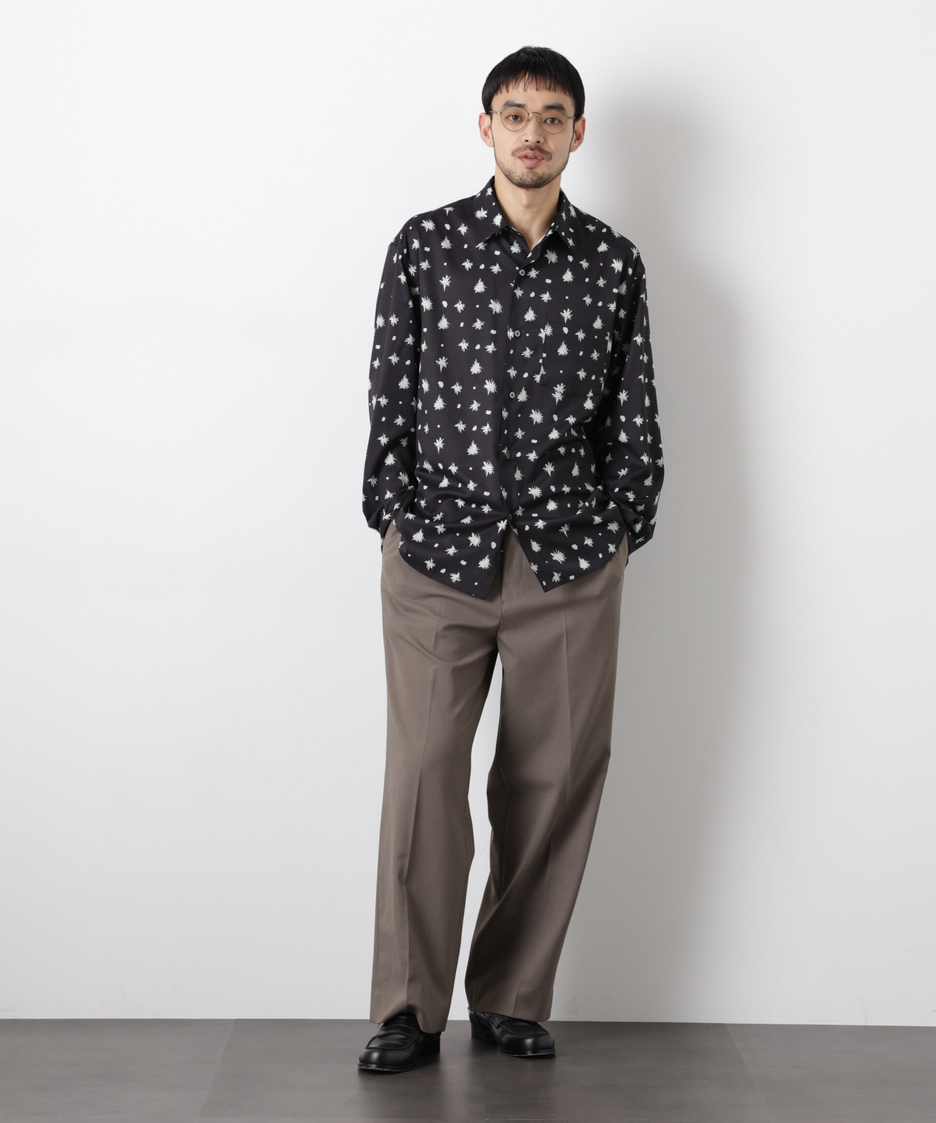 nano･universe「「EDITRIAL PRINT」アートフラワーシャツ」|シャツ・ブラウス|