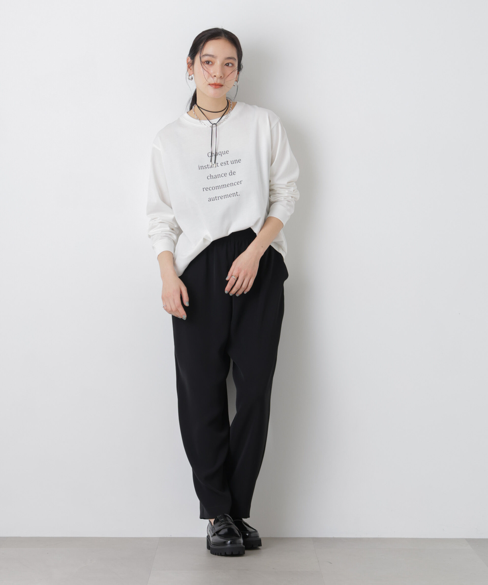 nano･universe「ロゴプリントロングスリーブTシャツ」|Tシャツ・カットソー|