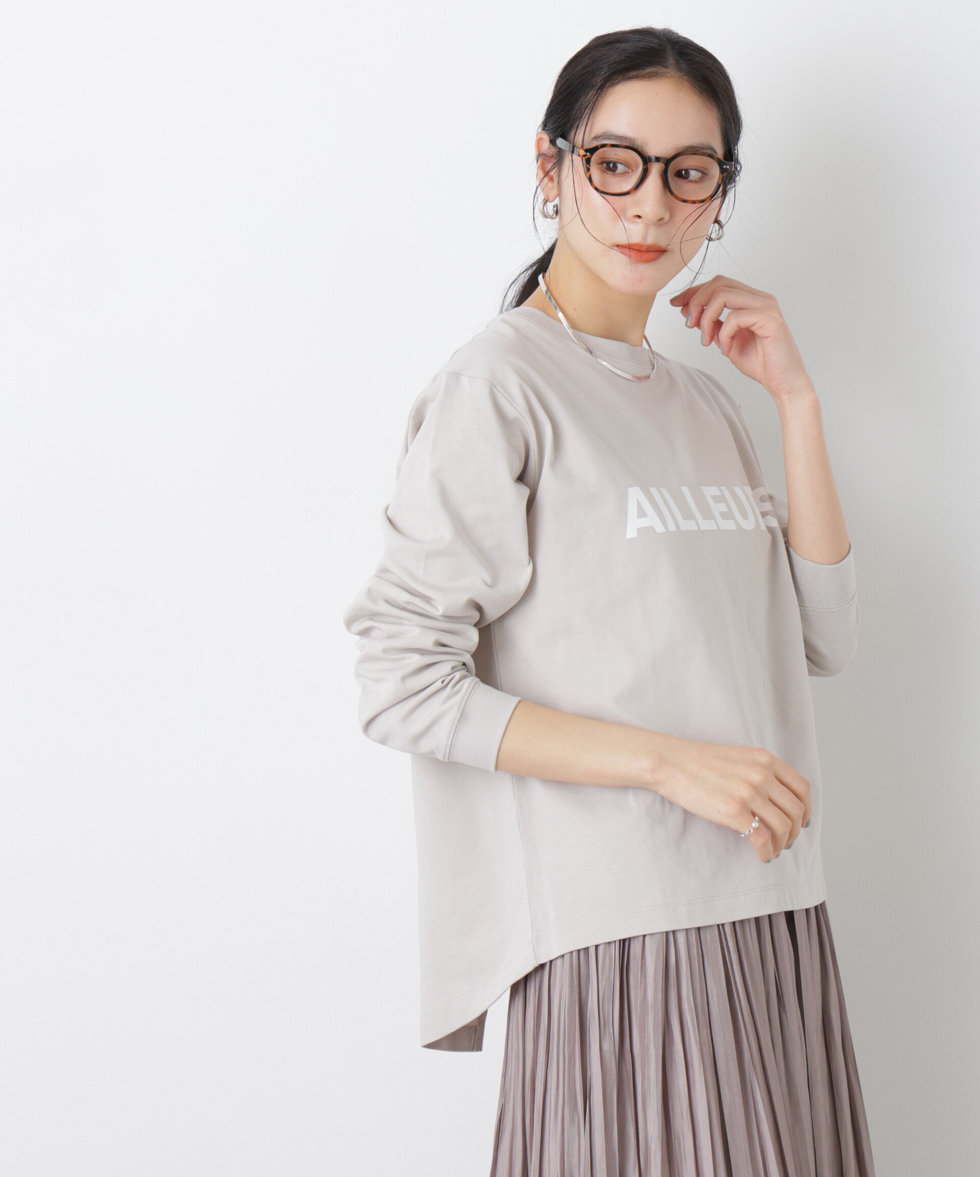 nano･universe「ロゴプリントロングスリーブTシャツ」|Tシャツ・カットソー|