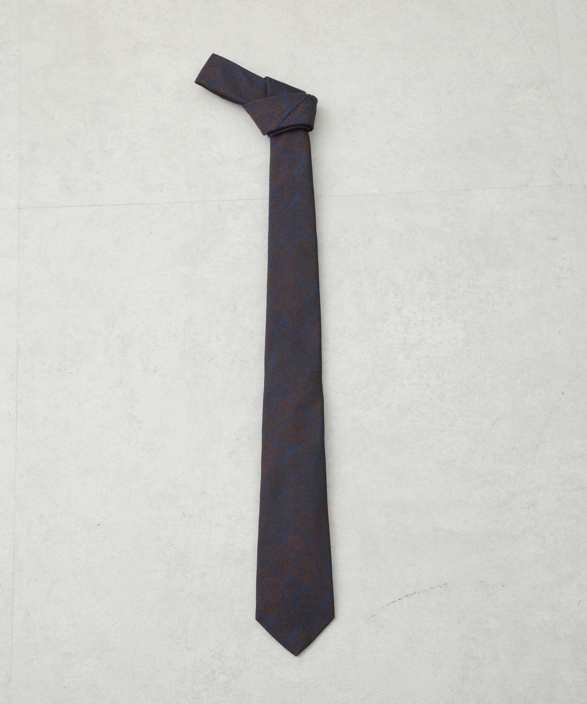 nano･universe「京都西陣ウォッシャブルシャドーペイズリーネクタイ2」|ネクタイ・蝶ネクタイ|ネイビー