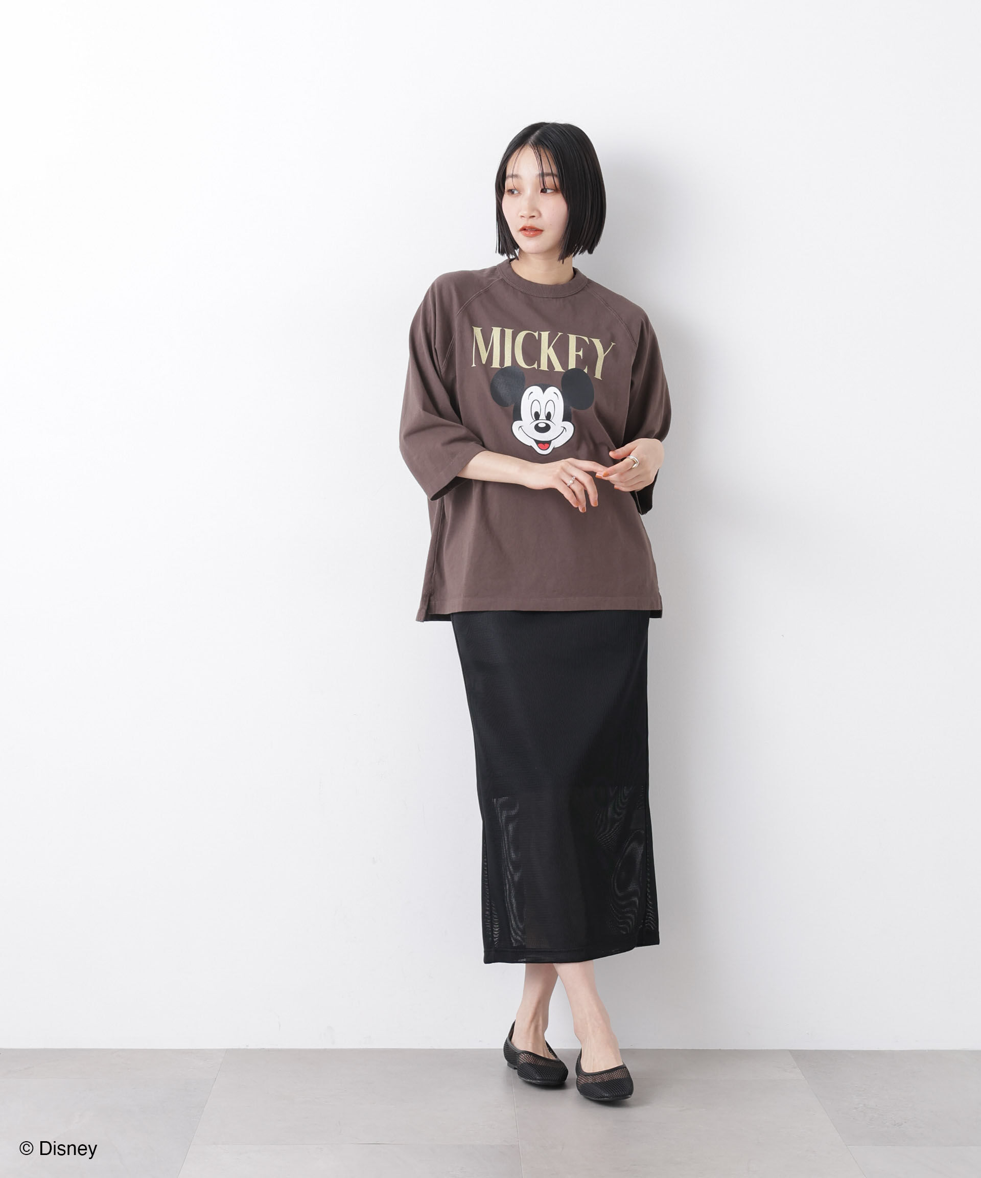 nano･universe「GOOD ROCK SPEED/ Mickey / 7/S T-Shirt Brown」|Tシャツ・カットソー|