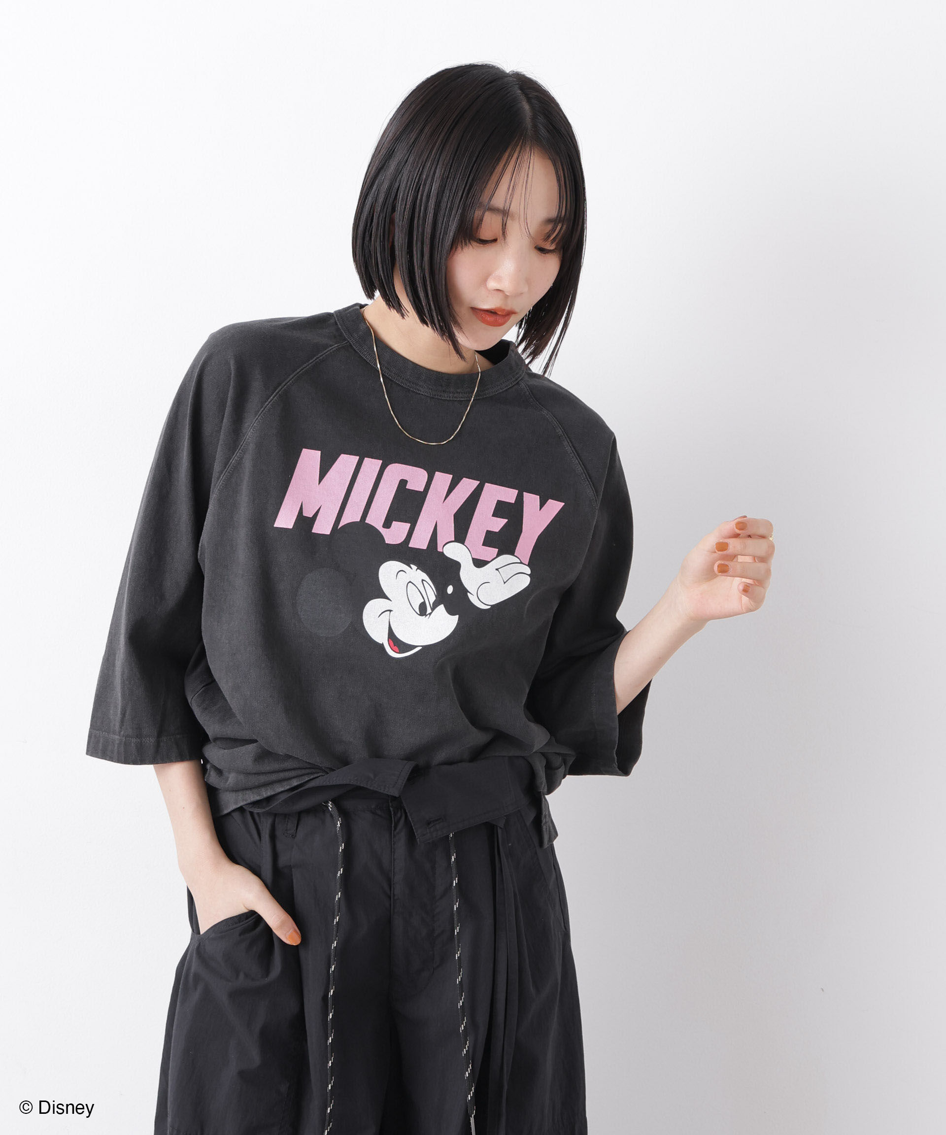 nano･universe「GOOD ROCK SPEED/ Mickey / 7/S T-Shirt Charcoal」|Tシャツ・カットソー|