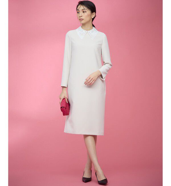 組曲「【KUMIKYOKU NAVY】コンフォータブルドレープ レース襟ワンピース」|ワンピース|