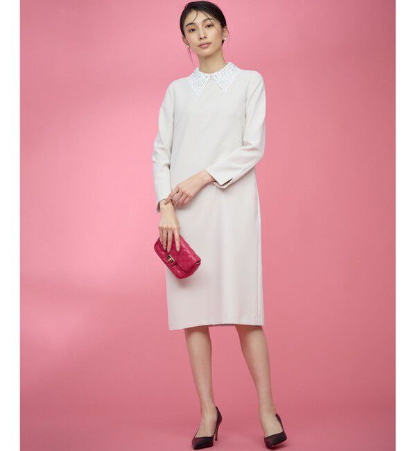 組曲「【KUMIKYOKU NAVY】コンフォータブルドレープ レース襟ワンピース」|ワンピース|