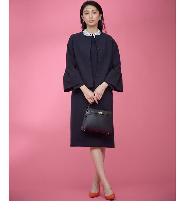 組曲「【KUMIKYOKU NAVY】コンフォータブルドレープ レース襟ワンピース」|ワンピース|