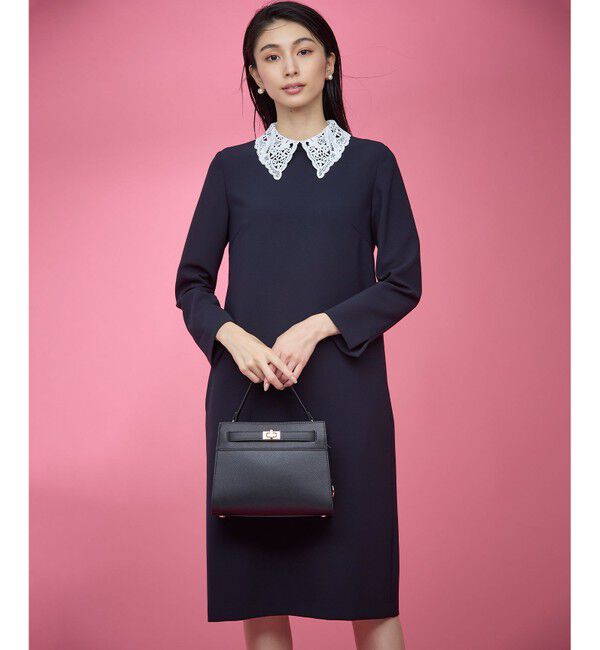 組曲「【KUMIKYOKU NAVY】コンフォータブルドレープ レース襟ワンピース」|ワンピース|