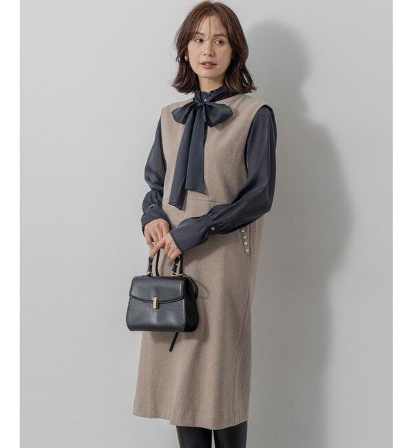 組曲「【ご好評につき追加販売 / WEB限定】ミドルジャージー ジャンパースカート」|ジャンパースカート|ベージュ系