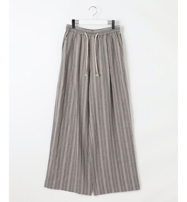 自由区「【セットアップ対応】リネンビスコースストライプドロスト パンツ」|その他|
