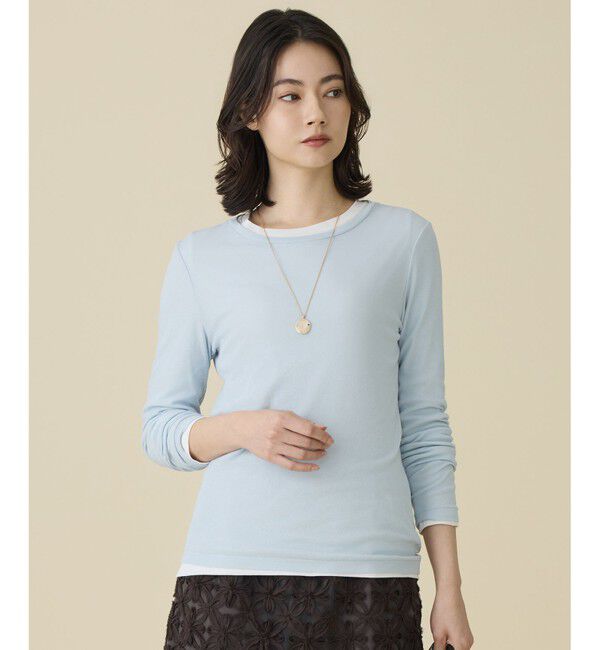 自由区「レイヤリングシアーインナー カットソー」|Tシャツ・カットソー|サックス
