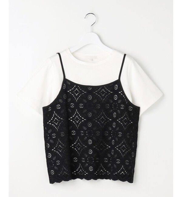 自由区「レースコンビ Tシャツ」|Tシャツ・カットソー|