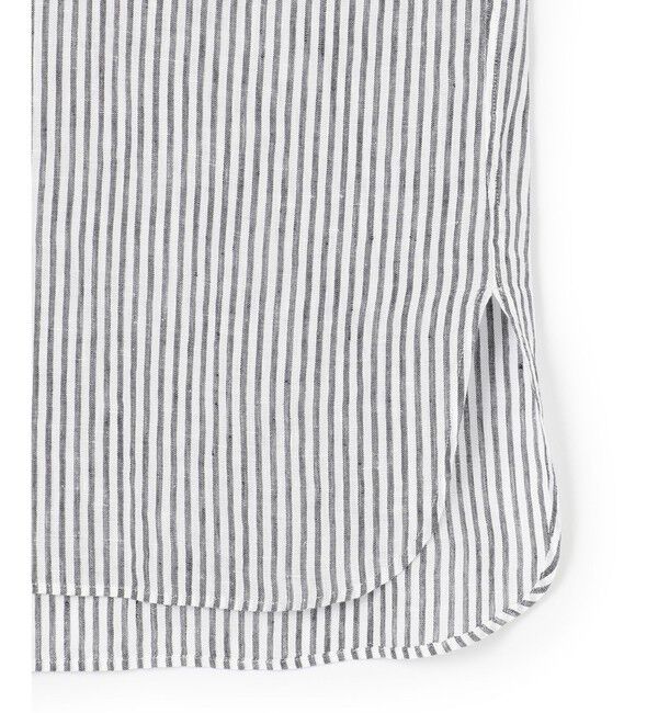 23区「【WEB限定カラーあり/洗える】LIBECO バンドカラー ビッグシルエット シャツ」|シャツ・ブラウス|