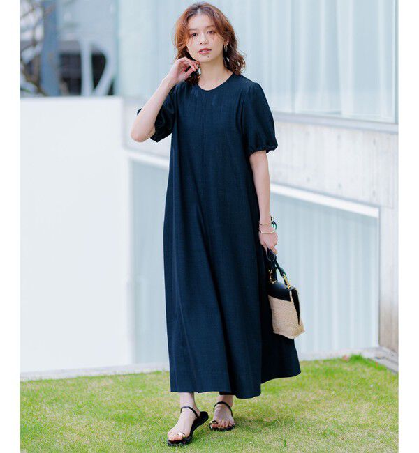 23区「【洗える】デニムライクシャンブレー ワンピース」|ワンピース|