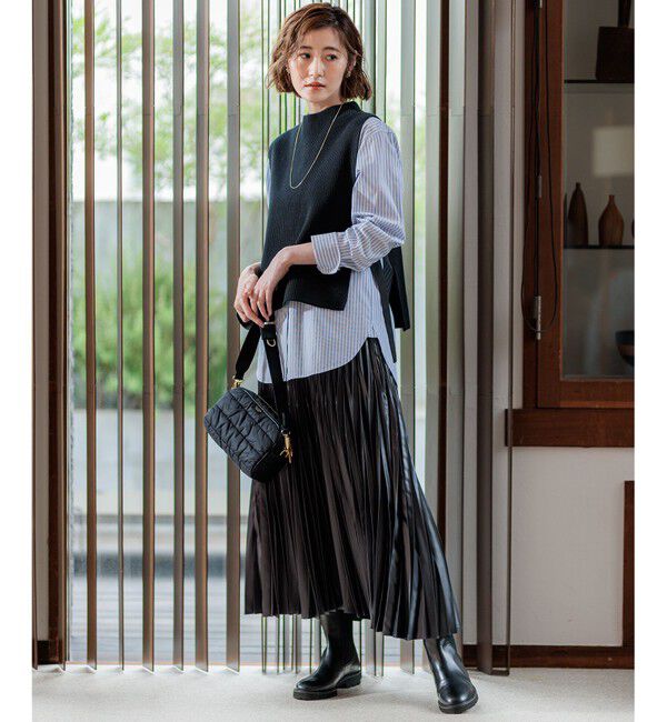 23区「【洗える】コットンリリー ニットベスト」|ニット・セーター|