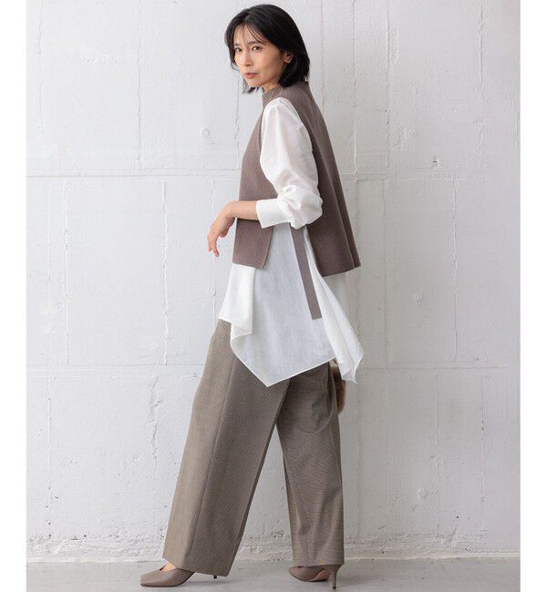 23区「【洗える】コットンリリー ニットベスト」|ニット・セーター|