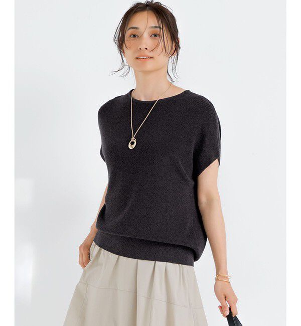 23区「【洗える】コットンアセテート オーバーサイズ ニット」|ニット・セーター|スレート