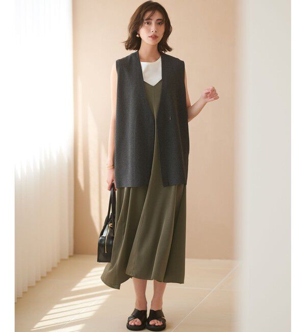 23区「【洗える/吊り干しOK】ヴィスコースストレッチ ニットベスト」|ベスト・ジレ|