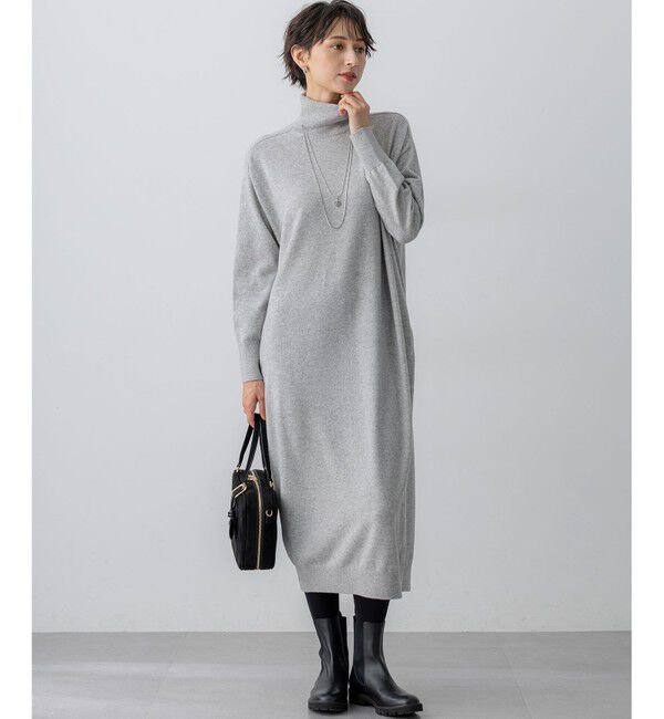 23区「【洗える】カシミヤブレンド タートルネック ニットワンピース」|ワンピース|