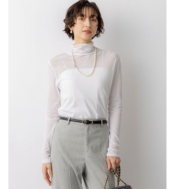 23区「シアーフライス レイヤード タートル カットソー」|Tシャツ・カットソー|ホワイト系